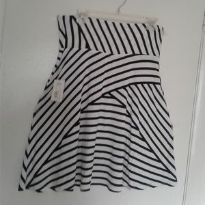 Elegant Black & White Stripped Skirt